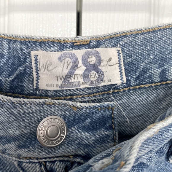 Free People Button fly Distressed Jeans straight or Cuffed 28 - Picture 5 of 8